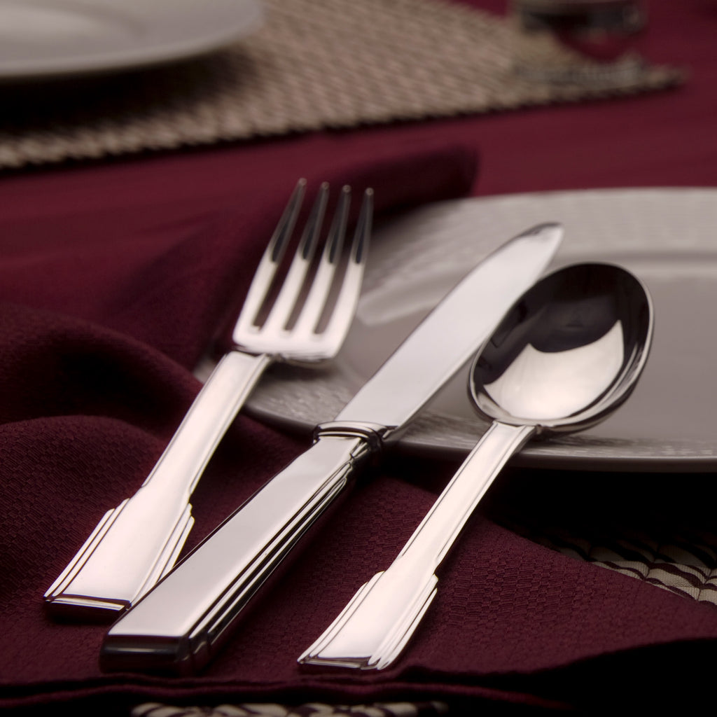 Art Deco Mirrored 18/10 Stainless Steel 20 Piece Flatware Set, Service for 4 Ricci Argentieri 18/10 Stainless Steel, 20 Piece Flatware Set, 20pc Service for Four, Art Deco, Mirrored, Mirrored Flatware Set, Mirrored Stainless, Ricci Art Deco, Ricci Flatware, Ricci Flatware Pattern, Service For 4, Silverware, Stainless, Stainless Steel, Stainless Steel Cutlery, Stainless Steel Flatware, Utensils
