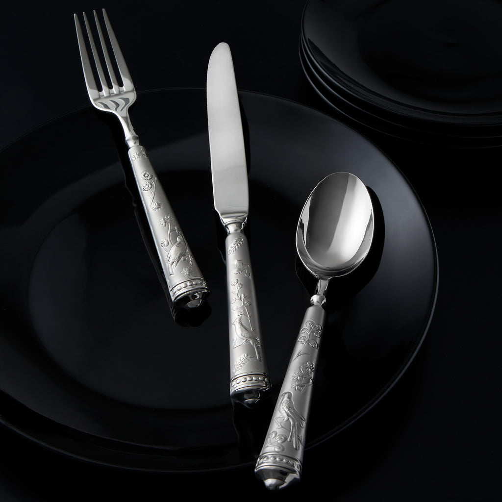 Bird Of Paradise Mirrored 18/10 Stainless Steel 5 Piece Flatware Set, Service for 1 Ricci Argentieri 18/10 Stainless Steel, 5, 5 Piece Flatware Set, Birds Of Paradise, MIRROR FINISH, Mirrored, Mirrored Flatware Set, Mirrored Stainless, Ricci Birds Of Paradise, Ricci Flatware, Ricci Flatware Pattern, Silverware, Stainless, Stainless Steel, Stainless Steel Cutlery, Stainless Steel Flatware, Utensils