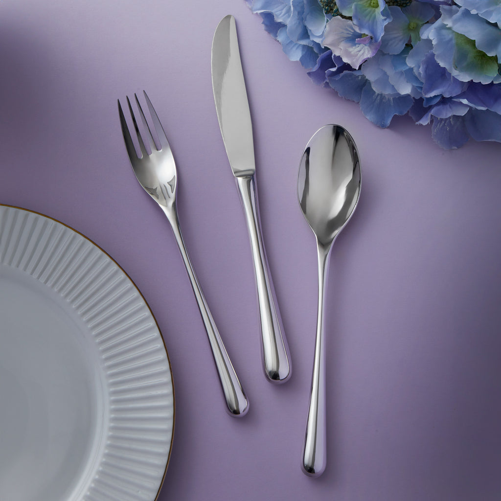 Pallone Mirrored 18/10 Stainless Steel 47 Piece Flatware Set, Service for 8 Ricci Argentieri 18/10 Stainless Steel, Hostess Set, Mirrored, Mirrored Flatware Set, Mirrored Stainless, Pallone, Ricci Flatware, Ricci Flatware Pattern, Ricci Pallone, Serveware, Silverware, Stainless, Stainless Steel, Stainless Steel Flatware, Utensils