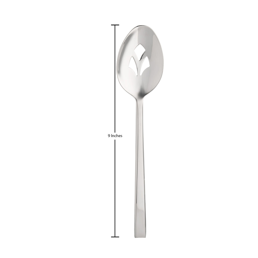 Hover Mirrored 18/10 Stainless Steel Slotted Spoon Ricci Argentieri 18/10 Stainless Steel, Hover, Mirrored, Mirrored Stainless, Open Stock, Ricci Flatware, Ricci Flatware Pattern, Ricci Hover, Serveware, Silverware, Stainless, Stainless Steel, Stainless Steel Flatware, Utensils