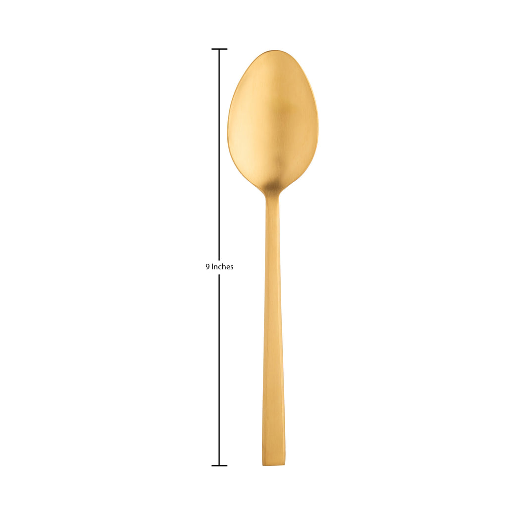 Hover Matte Gold 18/10 Stainless Steel Serving Spoon Ricci Argentieri 18/10 Stainless Steel, Gold, Gold Flatware, Hover, Matte, Open Stock, Ricci Flatware, Ricci Flatware Pattern, Ricci Hover, Silverware, Stainless, Stainless Steel, Stainless Steel Flatware, Utensils