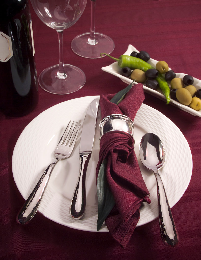 Florence Mirrored Hammered 18/10 Stainless Steel Salad Fork Ricci Argentieri 18/10 Stainless Steel, Hammered, Mirrored, Mirrored Stainless, Ricci Flatware, Ricci Flatware Pattern, Silverware, Stainless, Stainless Steel, Stainless Steel Flatware, Utensils