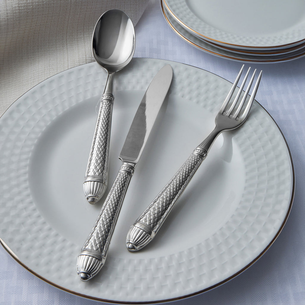 Raffaello Mirrored 18/10 Stainless Steel 5 Piece Flatware Set, Service for 1 Ricci Argentieri 18/10 Stainless Steel, Mirrored, Mirrored Stainless, Raffaello, Ricci Flatware, Ricci Flatware Pattern, Ricci Raffaello, Silverware, Stainless, Stainless Steel, Stainless Steel Flatware, Utensils