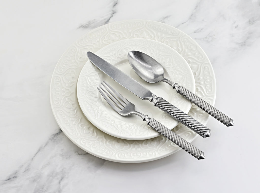 Torsade 18/10 Stainless Steel 20 Piece Flatware Set, Service for 4 Ricci Argentieri 18/10 Stainless Steel, 20, 20 Piece Flatware Set, Mirrored, Service For 4, Stainless, Stainless Steel, Torsade