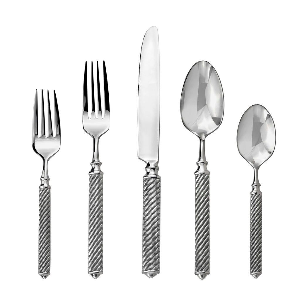 Torsade 18/10 Stainless Steel 45 Piece Flatware Set, Service for 8 Ricci Argentieri 18/10 Stainless Steel, 45, 45 Piece Flatware Set, Mirrored, Service For 8, Stainless, Stainless Steel, Torsade