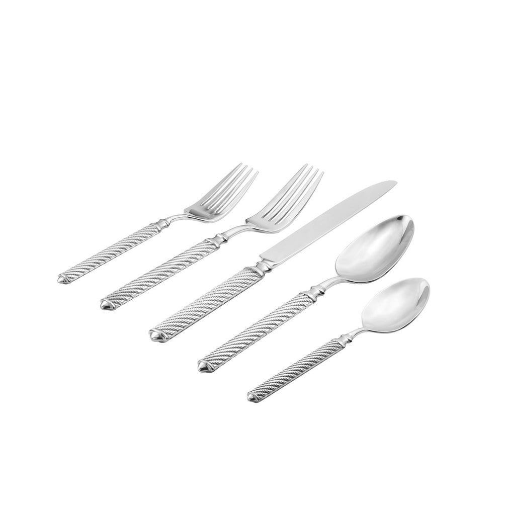 Torsade 18/10 Stainless Steel 45 Piece Flatware Set, Service for 8 Ricci Argentieri 18/10 Stainless Steel, 45, 45 Piece Flatware Set, Mirrored, Service For 8, Stainless, Stainless Steel, Torsade