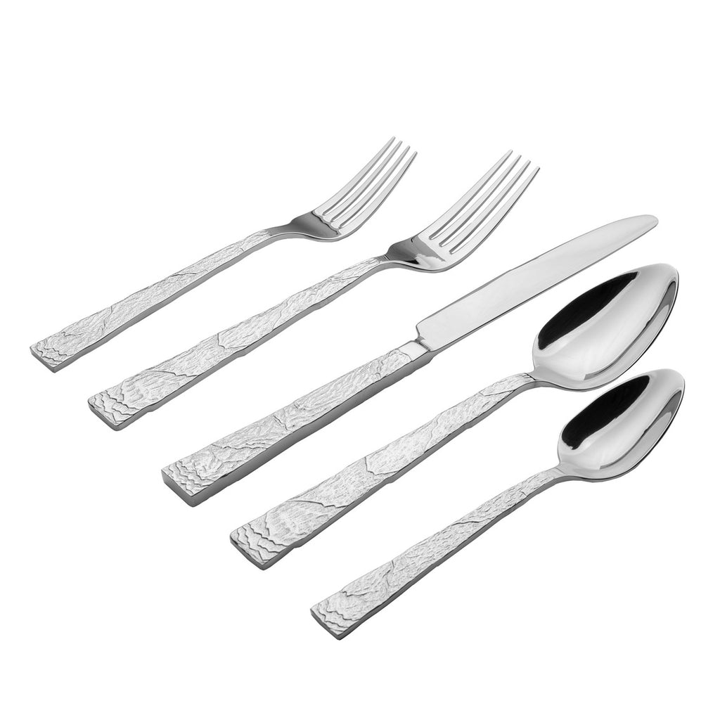 Shale 18/10 Stainless Steel 20 Piece Flatware Set, Service for 4 Ricci Argentieri 18/10 Stainless Steel, 20, 20 Piece Flatware Set, Mirrored, Service For 4, Shale, Stainless, Stainless Steel