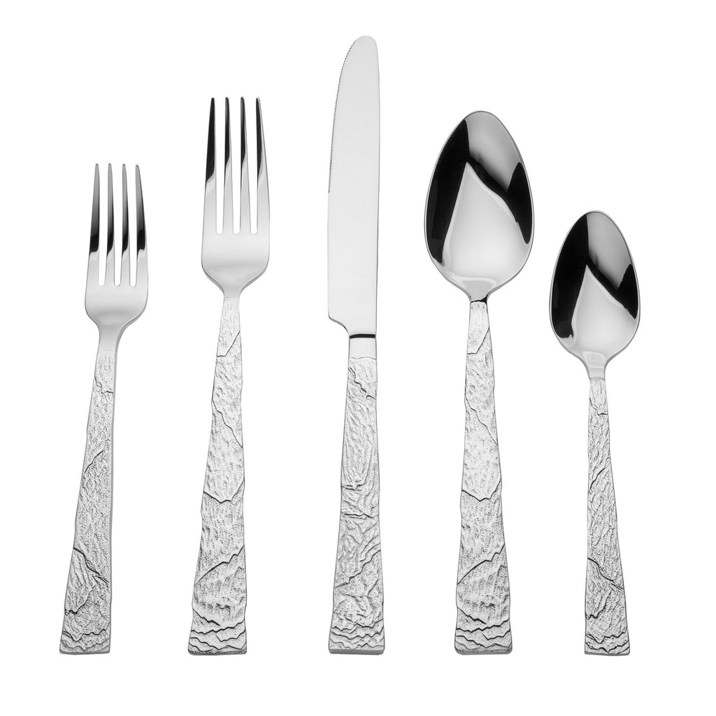 Shale 18/10 Stainless Steel 20 Piece Flatware Set, Service for 4 Ricci Argentieri 18/10 Stainless Steel, 20, 20 Piece Flatware Set, Mirrored, Service For 4, Shale, Stainless, Stainless Steel