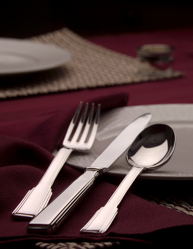 Art Deco Mirrored 18/10 Stainless Steel Tablespoon Ricci Argentieri 18/10 Stainless Steel, Art Deco, Mirrored, Mirrored Stainless, Ricci Art Deco, Ricci Flatware, Ricci Flatware Pattern, Stainless, Stainless Steel, Stainless Steel Flatware, Tablespoon, Utensils