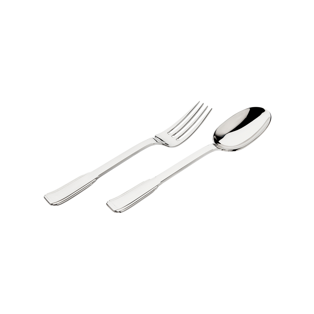 Art Deco Mirrored 18/10 Stainless Steel 2 Piece Serving Set Ricci Argentieri 18/10 Stainless Steel, Art Deco, Mirrored, Ricci Art Deco, Ricci Flatware, Ricci Flatware Pattern, Serveware, Serving Set, Stainless, Stainless Steel, Utensils