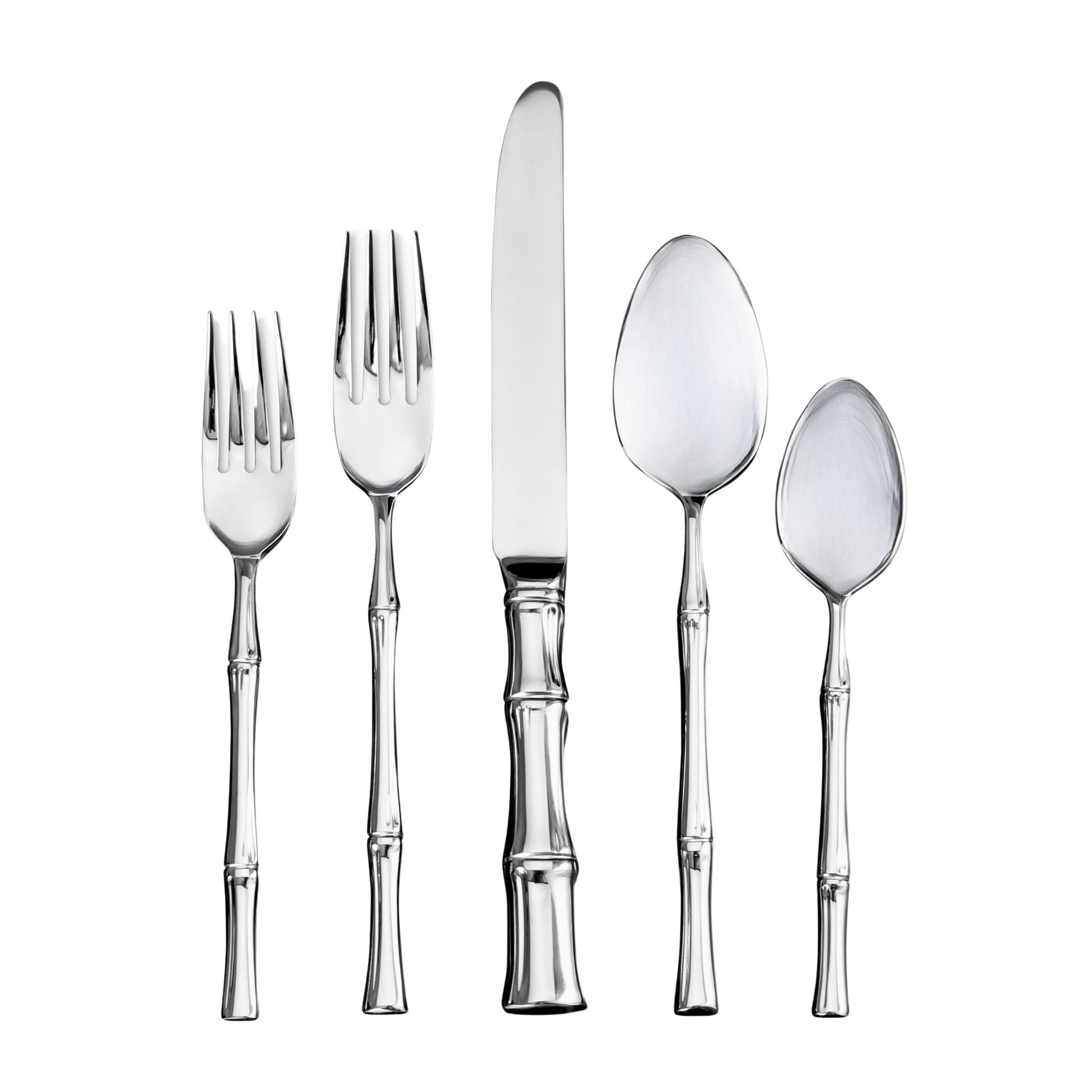 Bamboo Mirrored 18/10 Stainless Steel 5 Piece Flatware Set