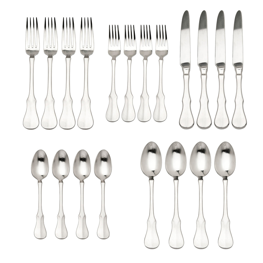Violino Satin 18/10 Stainless Steel 20 Piece Flatware Set, Service for 4 Ricci Argentieri 18/10 Stainless Steel, 20, 20 Piece Flatware Set, 20pc Service for Four, Ricci Flatware, Ricci Flatware Pattern, Ricci Violino, Satin, Satin Stainless, Silverware, Stainless, Stainless Steel, Stainless Steel Flatware, Utensils, Violino
