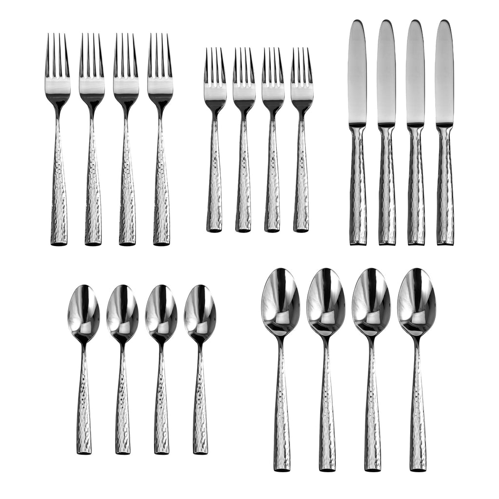 Anvil Mirrored 18/10 Stainless Steel 20 Piece Flatware Set, Service For 4 Ricci Argentieri 18/10 Stainless Steel, 20, 20 Piece Flatware Set, Anvil, MIRROR FINISH, Mirrored, Mirrored Flatware Set, Mirrored Stainless, Place Fork, Place Knife, PLACE SET, Place Spoon, Ricci Anvil, Ricci Flatware, Salad Fork, Service For 4, Soup Spoon, Stainless, Stainless Steel, Stainless Steel Cutlery, Stainless Steel Flatware, Tablespoon, Teaspoon, Utensils