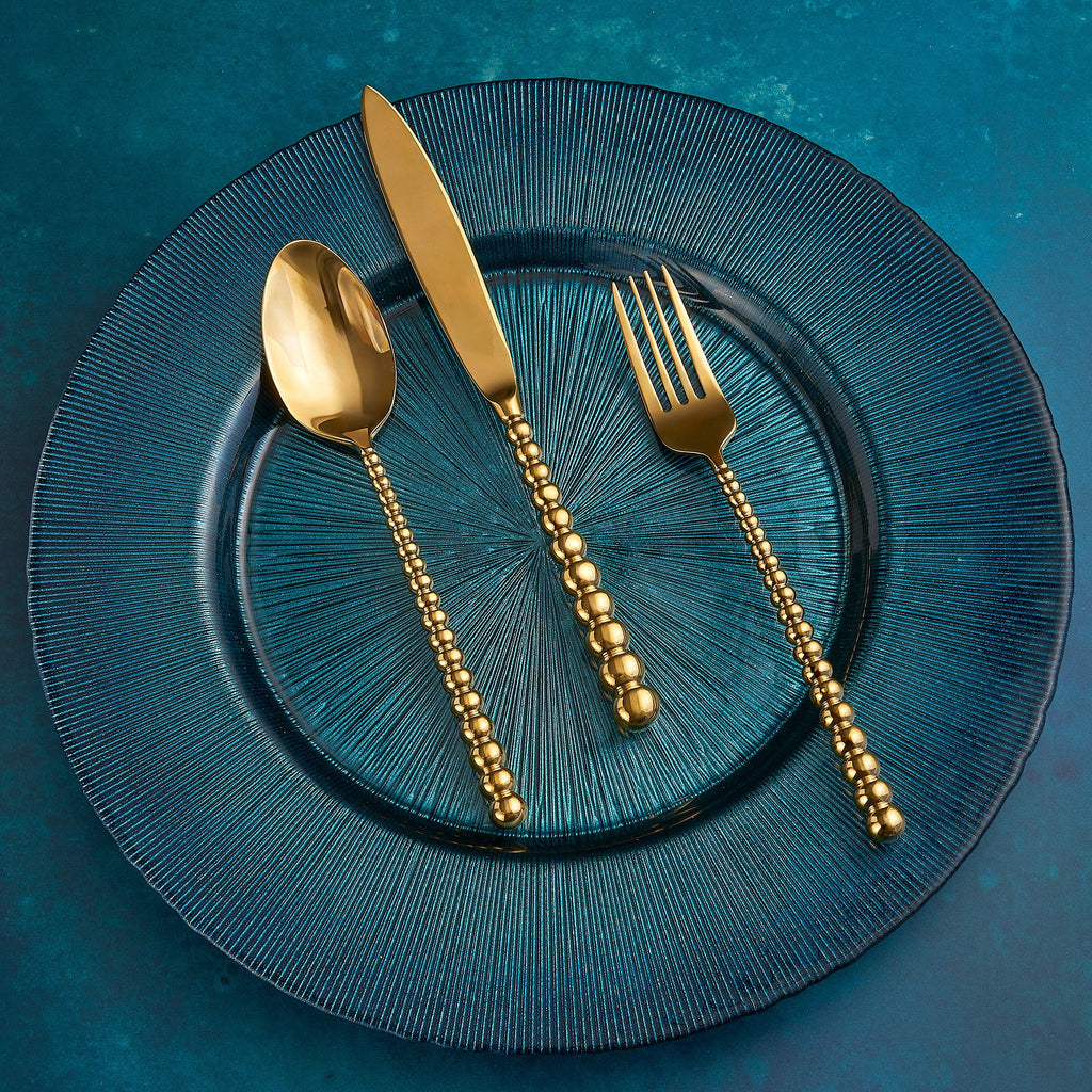Rondure Mirrored Gold 18/10 Stainless Steel 20 Piece Flatware Set, Service For 4 Ricci Argentieri 18/10 Stainless Steel, Gold Flatware, Mirrored, Mirrored Stainless, Ricci Flatware, Ricci Flatware Pattern, Ricci Rondure, Rondure, Silverware, Stainless, Stainless Steel, Stainless Steel Flatware, Utensils