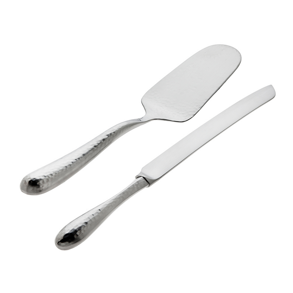 Florence Satin Hammered 18/10 Stainless Steel 2 Piece Cake Serving Set Ricci Argentieri 18/10 Stainless Steel, Cake Server, Cake Server Set, Florence, Hammered, Ricci Flatware, Ricci Flatware Pattern, Ricci Florence, Satin, Satin Stainless, Serveware, Silverware, Stainless, Stainless Steel, Stainless Steel Flatware, Utensils