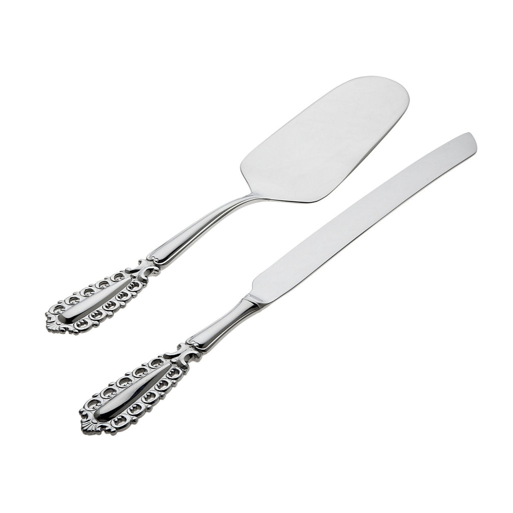 Villa D'este Mirrored 18/10 Stainless Steel 2 Piece Cake Serving Set Ricci Argentieri 18/10 Stainless Steel, Cake Server, Cake Server Set, Mirrored, Mirrored Stainless, Ricci Flatware, Ricci Flatware Pattern, Ricci Villa D'este, Silverware, Stainless, Stainless Steel, Stainless Steel Flatware, Utensils, Villa D'este