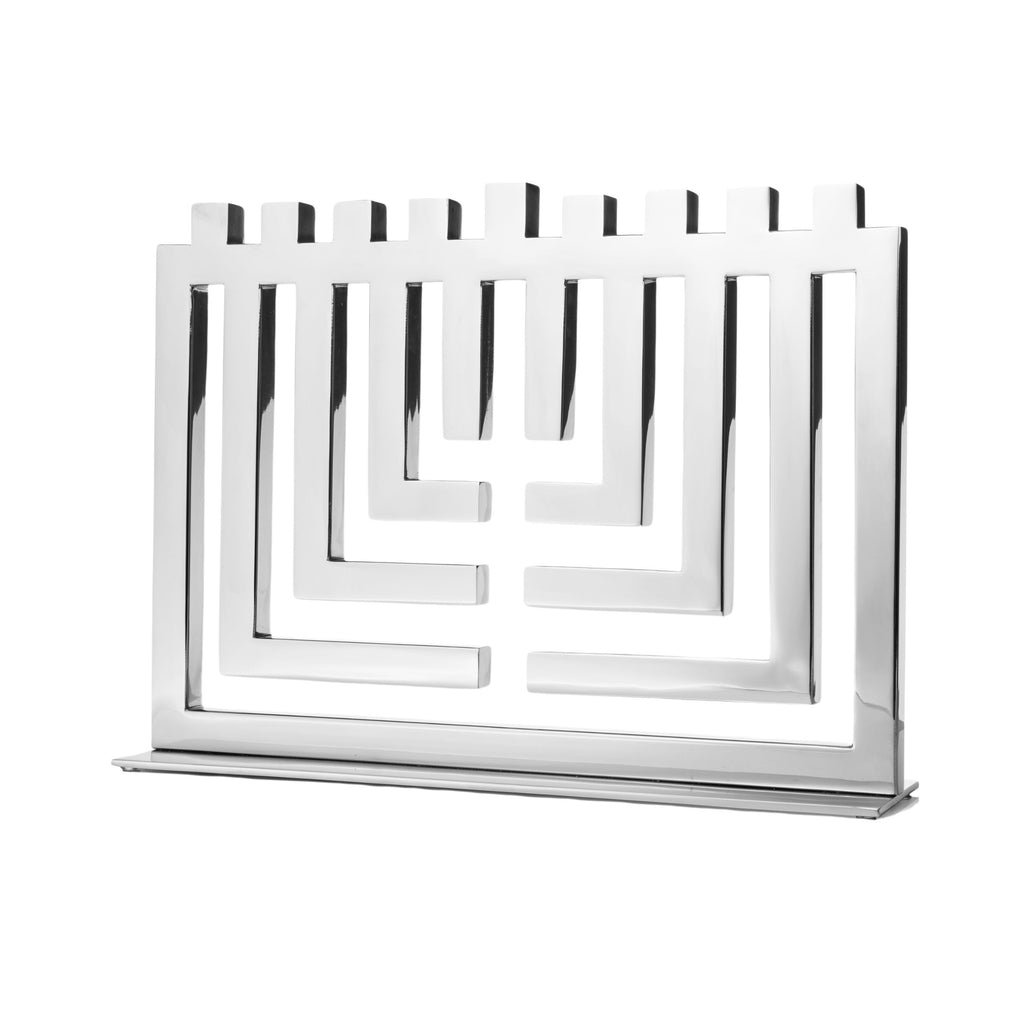 3D Cutout 18/10 Stainless Steel Menorah Ricci Argentieri 18/10 Stainless Steel, 3D, Menorah, Mirrored, Ricci Menorah, Stainless, Stainless Steel