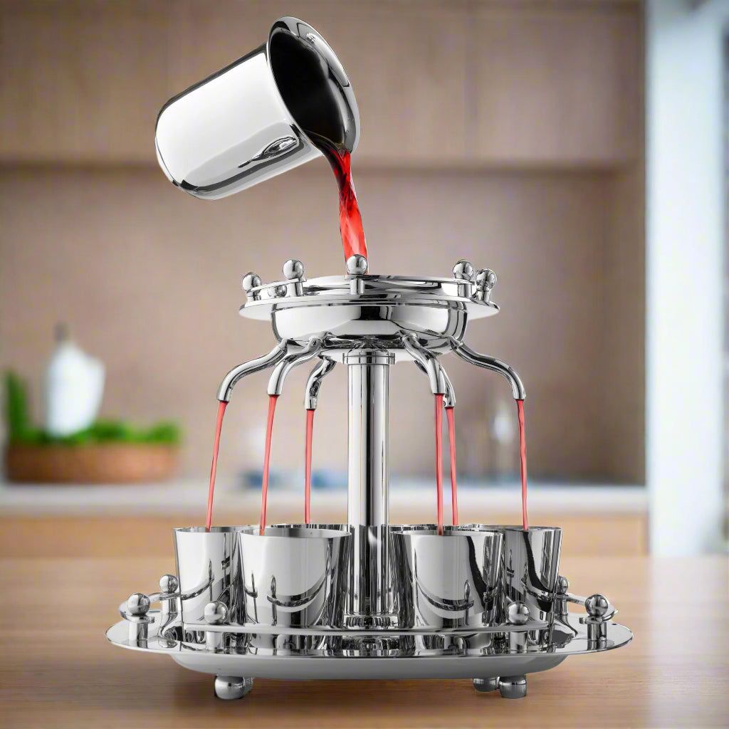 Suspension Stainless Steel Wine Fountain Ricci Argentieri 18/10 Stainless Steel, Fountain, Ricci Suspension, Stainless, Stainless Steel, Suspension, Suspension Wine Fountain, Wine Fountain