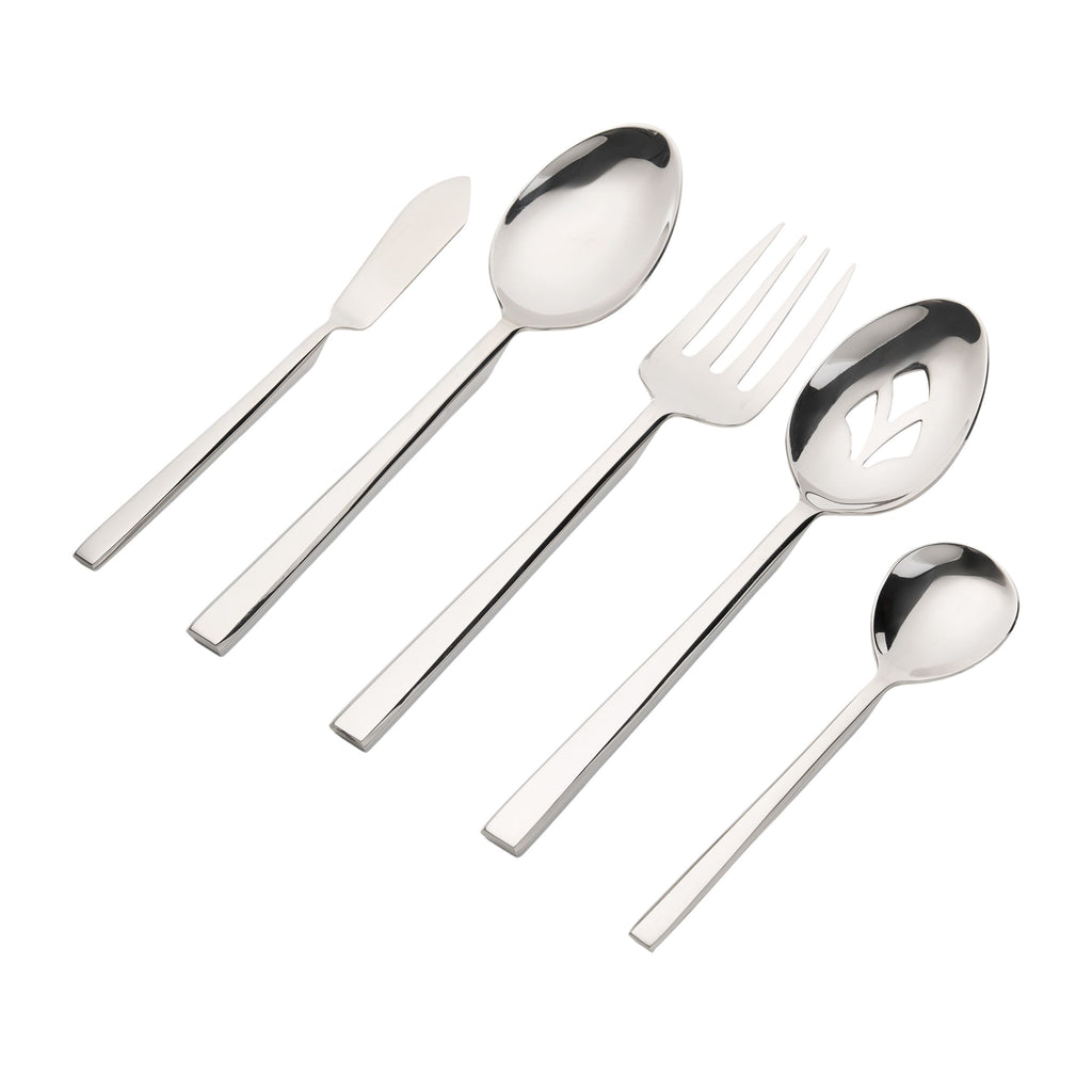 Hover Mirrored 18/10 Stainless Steel 5 Piece Hostess Set Ricci Argentieri 18/10 Stainless Steel, Hostess Set, Hover, Mirrored, Mirrored Stainless, Ricci Flatware, Ricci Flatware Pattern, Ricci Hover, Serveware, Silverware, Stainless, Stainless Steel, Stainless Steel Flatware, Utensils