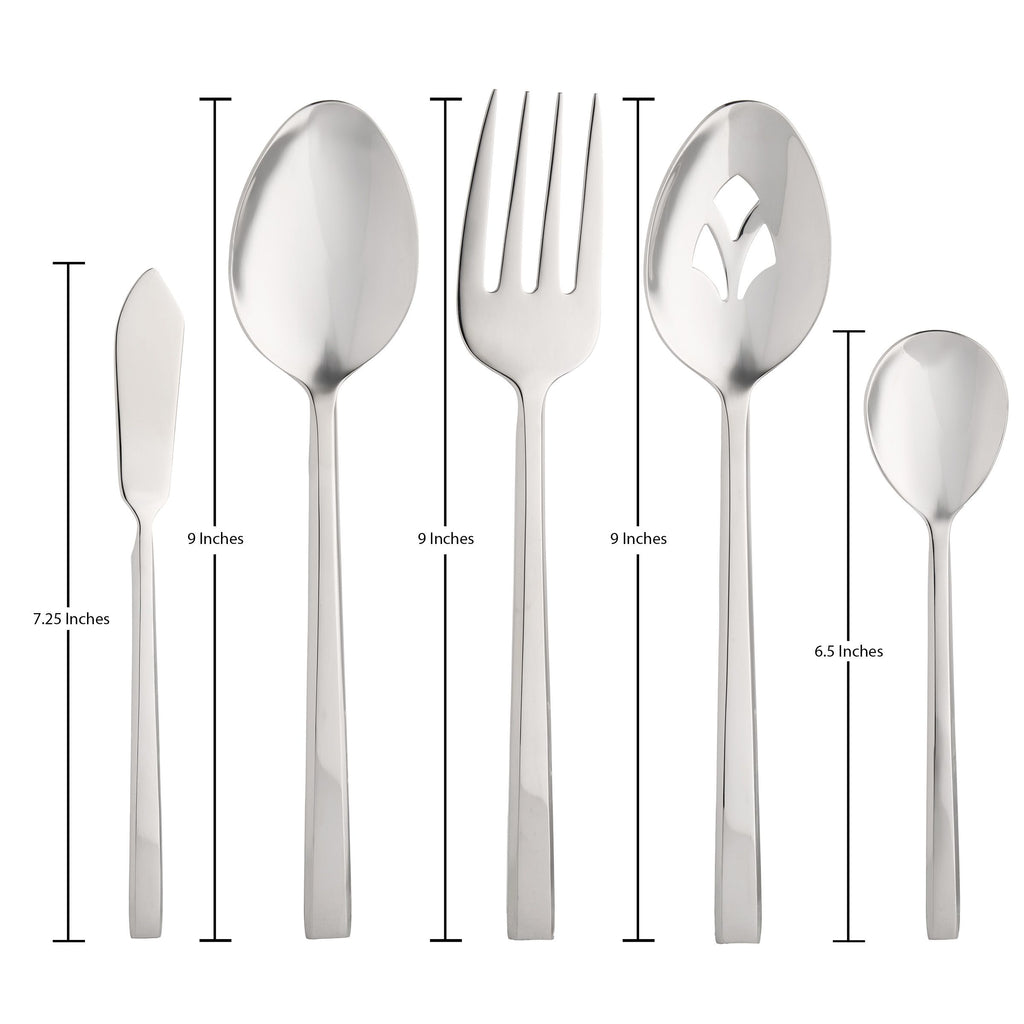 Hover Mirrored 18/10 Stainless Steel 5 Piece Hostess Set Ricci Argentieri 18/10 Stainless Steel, Hostess Set, Hover, Mirrored, Mirrored Stainless, Ricci Flatware, Ricci Flatware Pattern, Ricci Hover, Serveware, Silverware, Stainless, Stainless Steel, Stainless Steel Flatware, Utensils