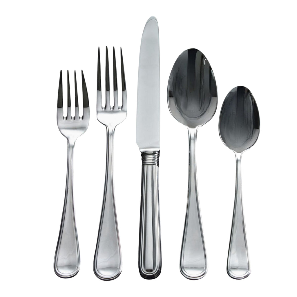 Ascot Mirrored 18/10 Stainless Steel 5 Piece Flatware Set, Service For 1 Ricci Argentieri 18/10 Stainless Steel, 5 Piece Flatware Set, Ascot, Flatware Set, Mirrored, Mirrored Flatware Set, Mirrored Stainless, Ricci Ascot, Ricci Flatware, Ricci Flatware Pattern, Service For 1, Silverware, Stainless, Stainless Steel, Stainless Steel Cutlery, Stainless Steel Flatware