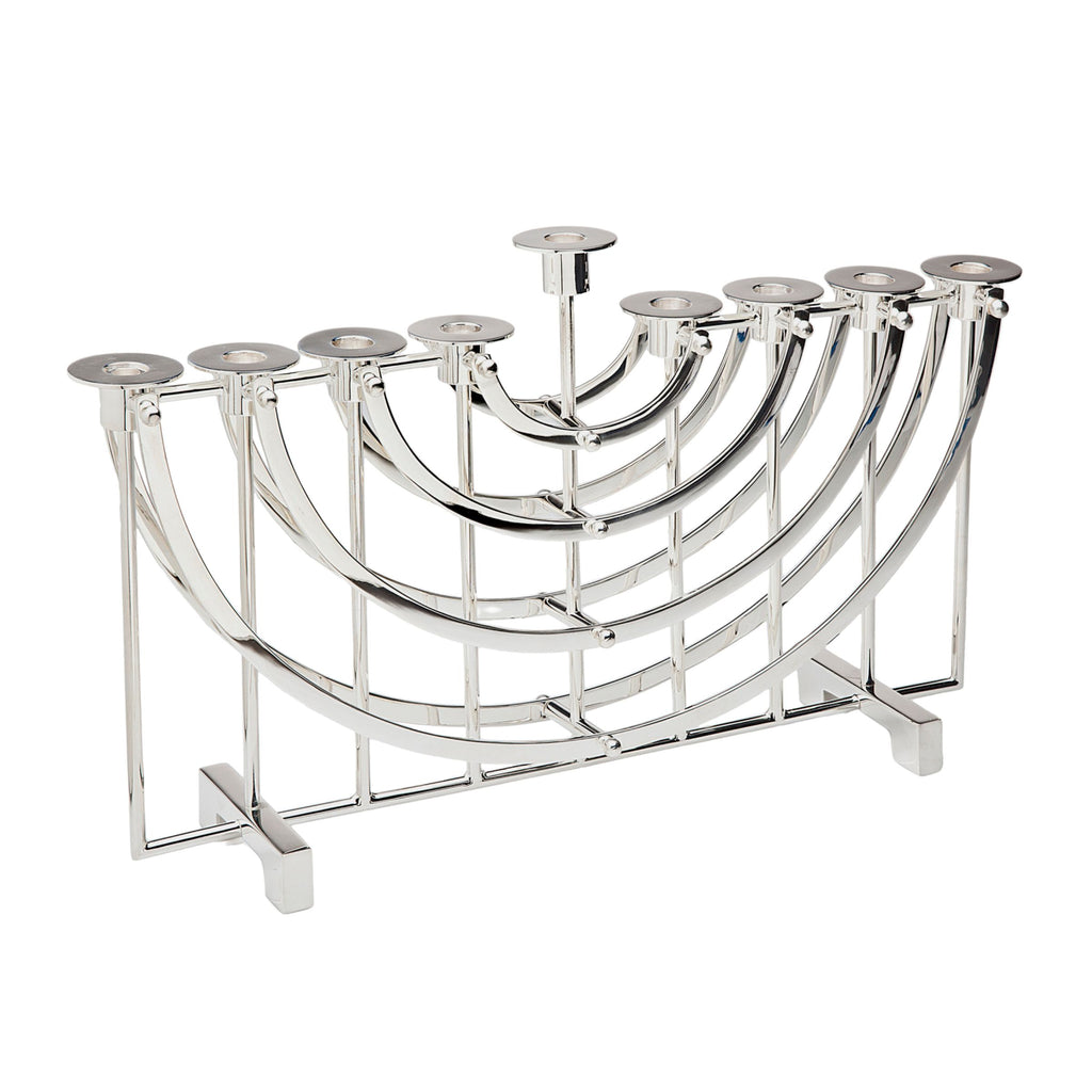 Suspension Mirrored Stainless Steel Menorah Ricci Argentieri Judaica, Menorah, Mirrored Stainless, Ricci Suspension, Stainless, Stainless Steel, Suspension, Suspension Menorah