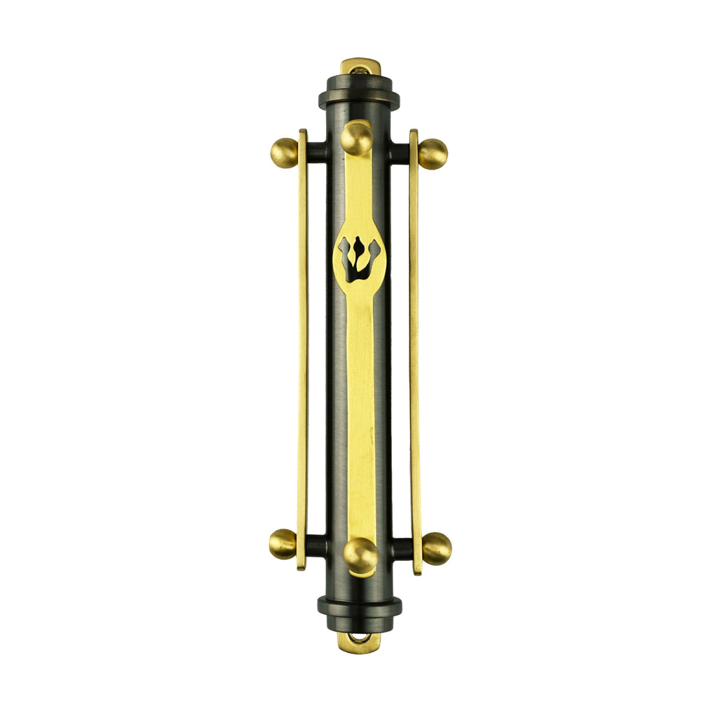 Suspension Black & Gold Stainless Steel Mezuzah Ricci Argentieri 18/10 Stainless Steel, Black, Gold, Judaica, Mezuzah, Ricci Suspension, Stainless, Stainless Steel, Suspension, Suspension Mezuzah