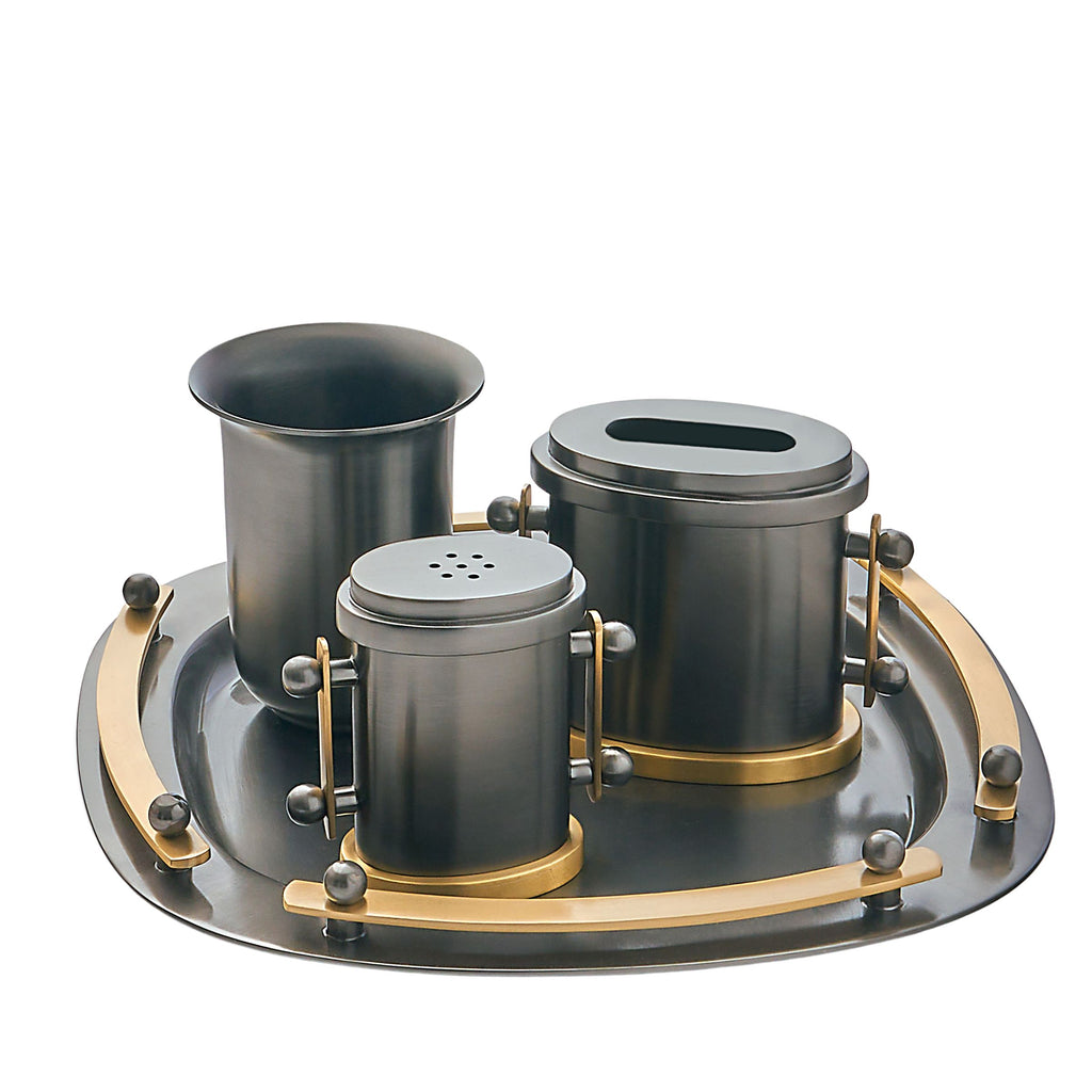 Suspension Black & Gold Stainless Steel Havdalah Set Ricci Argentieri 18/10 Stainless Steel, Black, Gold, Havdalah, Havdalah Set, Mirrored, Mirrored Stainless, Ricci Suspension, Stainless, Stainless Steel, Suspension Havdalah