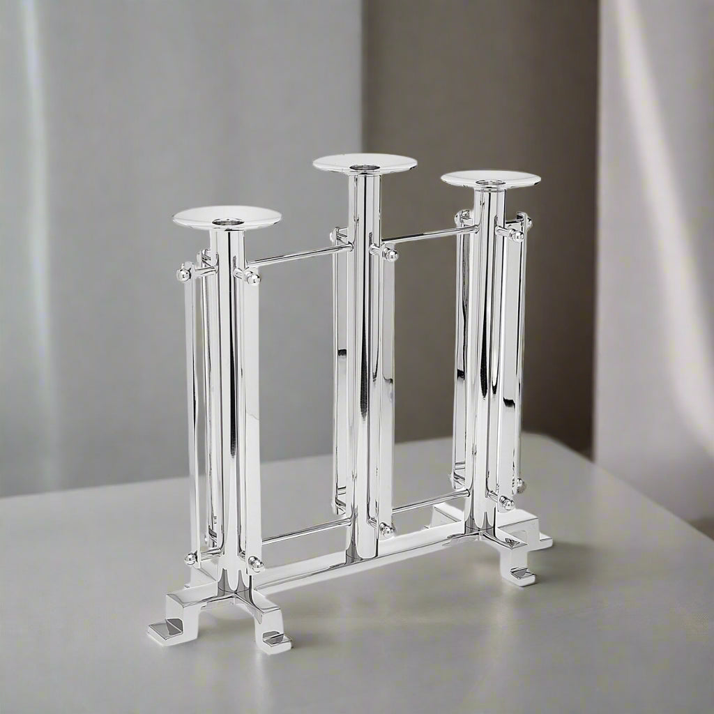 Suspension Stainless Steel 3 Lite Candle Holder Ricci Argentieri 18/10 Stainless Steel, Ricci Suspension, Stainless, Stainless Steel, Suspension, Suspension Candle Stick
