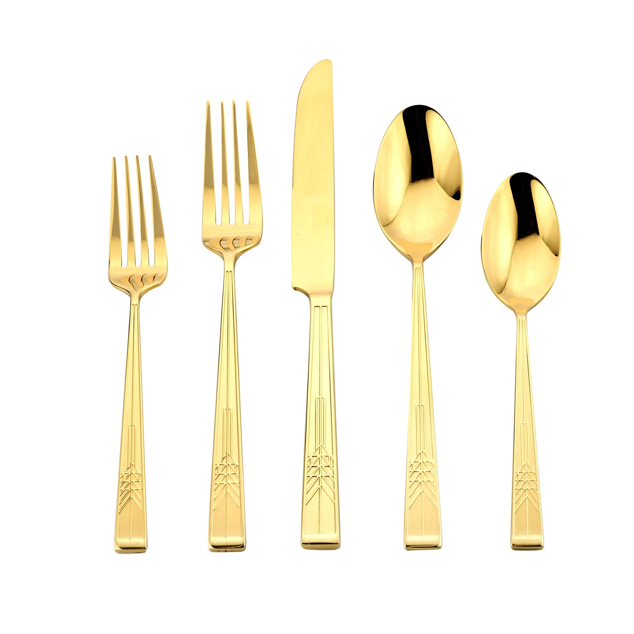 BRIIEC 8-Piece Dessert Fork Set - 18/10 Stainless Steel, Mirror Polishing Champagne Gold, 7.9 Inches, Dishwasher Safe