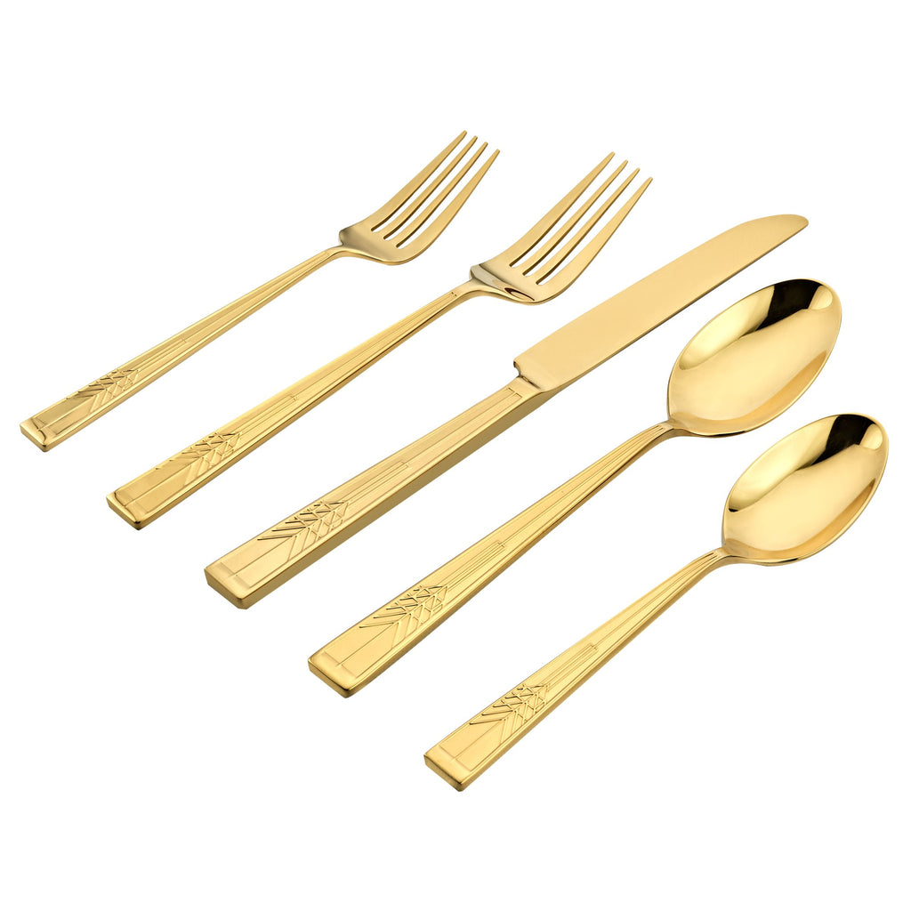 Frank Lloyd Wright Tree Of Life Mirrored Gold 18/10 Stainless Steel 20 Piece Flatware Set, Service for 4 Ricci Argentieri 18/10 Stainless Steel, 20 Piece Flatware Set, Frank Lloyd Wright, Gold Flatware, Mirrored, Mirrored Flatware Set, Mirrored Stainless, Ricci Flatware, Ricci Flatware Pattern, Ricci Frank Lloyd Wright, Silverware, Stainless, Stainless Steel, Stainless Steel Flatware, Tree Of Life, Utensils