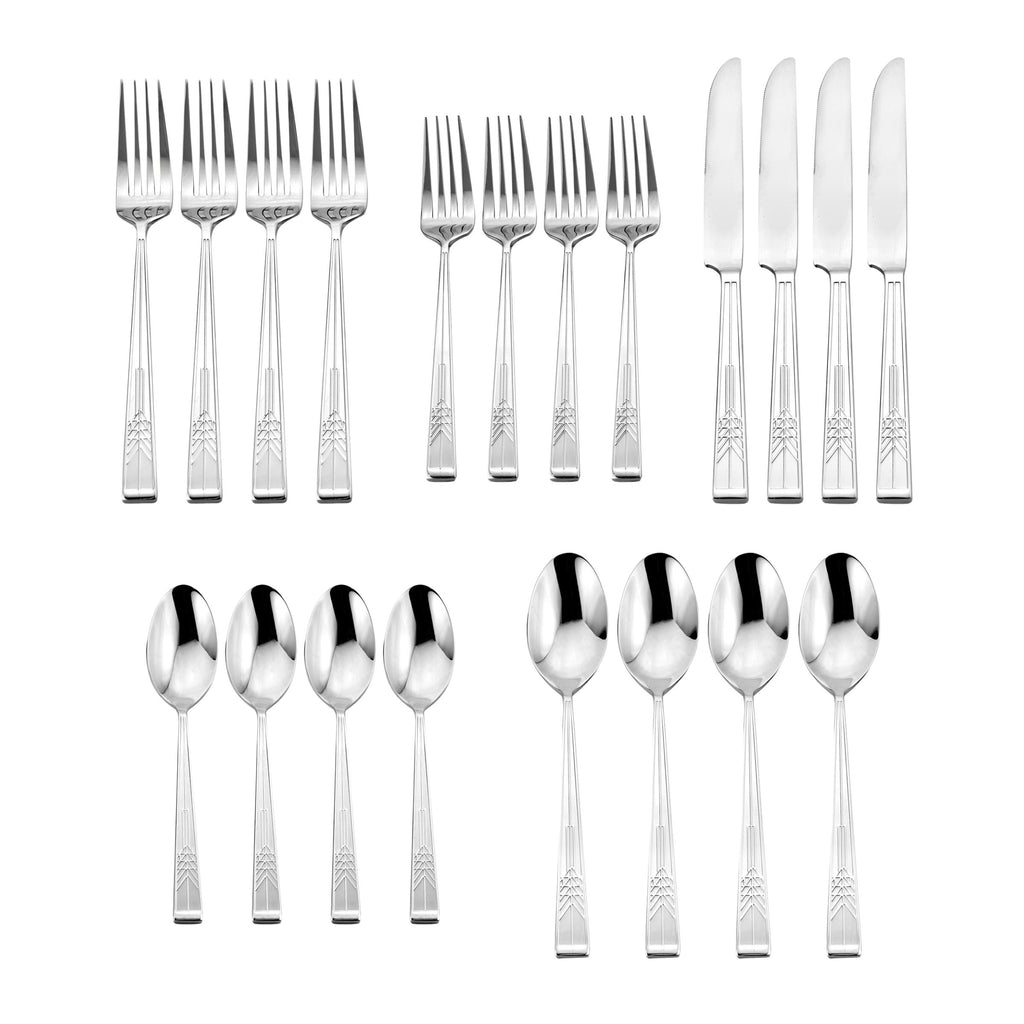 Frank Lloyd Wright Tree of Life Mirrored 18/10 Stainless Steel 20 Piece Flatware Set, Service for 4 Ricci Argentieri 18/10 Stainless Steel, 20 Piece Flatware Set, Frank Lloyd Wright, Mirrored, Mirrored Flatware Set, Mirrored Stainless, Ricci Flatware, Ricci Flatware Pattern, Ricci Frank Lloyd Wright, Silverware, Stainless, Stainless Steel, Stainless Steel Flatware, Tree Of Life, Utensils