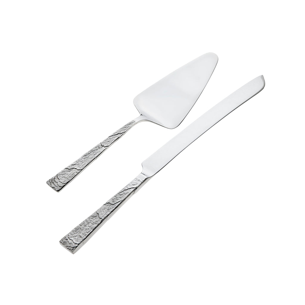 Slate Mirrored 18/10 Stainless Steel 2 Piece Cake Serving Set Ricci Argentieri 18/10 Stainless Steel, Cake Server Set, Mirrored, Mirrored Stainless, Ricci Flatware, Ricci Flatware Pattern, Ricci Slate, Silverware, Slate, Stainless, Stainless Steel, Stainless Steel Flatware, Utensils