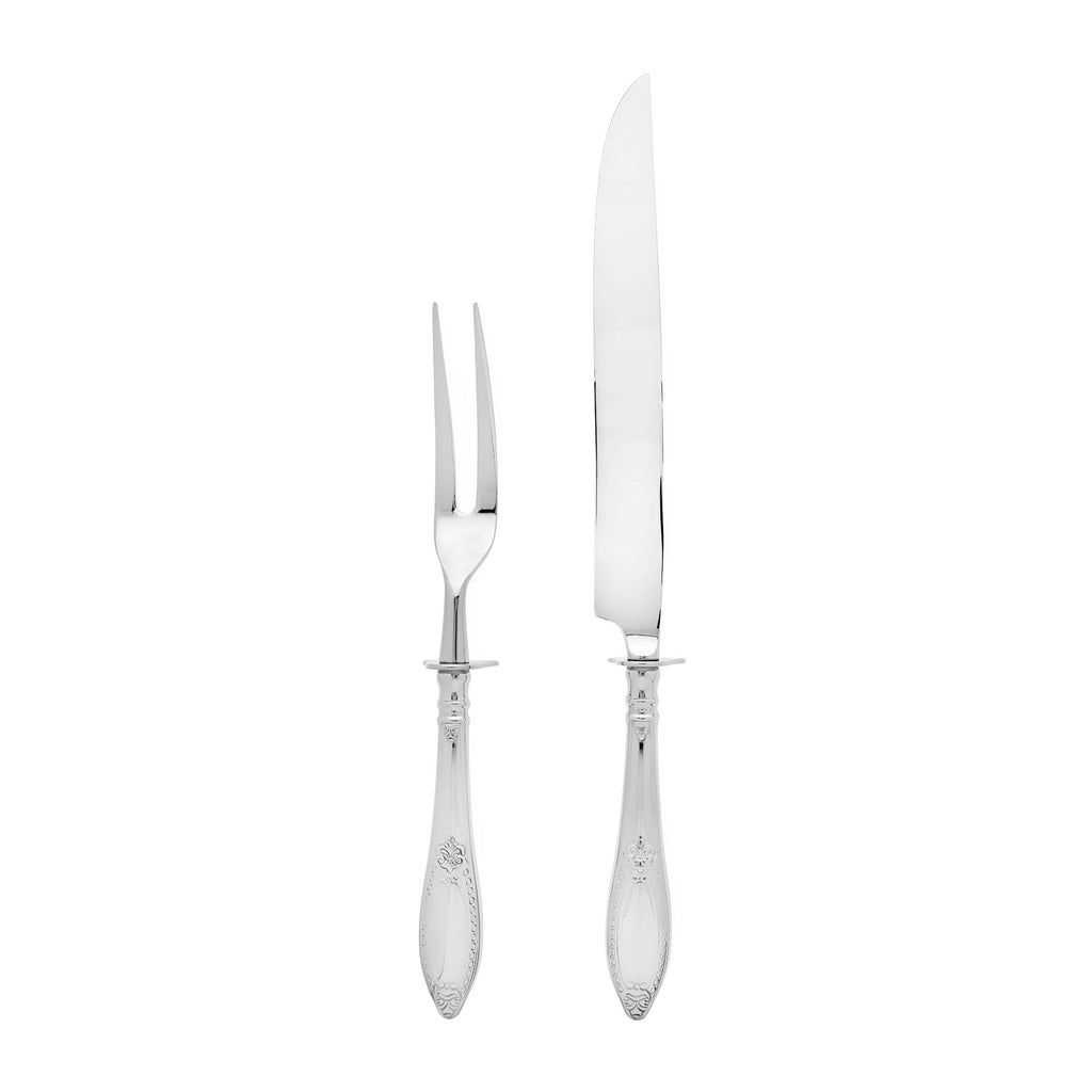 Donatello Mirrored 18/10 Stainless Steel 2 Piece Carving Set Ricci Argentieri 18/10 Stainless Steel, Carving Set, Donatello, Mirrored, Mirrored Stainless, Ricci Donatello, Ricci Flatware, Ricci Flatware Pattern, Serveware, Silverware, Stainless, Stainless Steel, Stainless Steel Flatware, Utensils