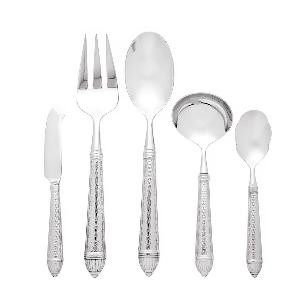 Raffaello Mirrored 18/10 Stainless Steel 5 Piece Hostess Set Ricci Argentieri 18/10 Stainless Steel, Hostess Set, Mirrored, Rafaello, Ricci Flatware, Ricci Flatware Pattern, Ricci Raffaello, Silverware, Stainless, Stainless Steel, Utensils
