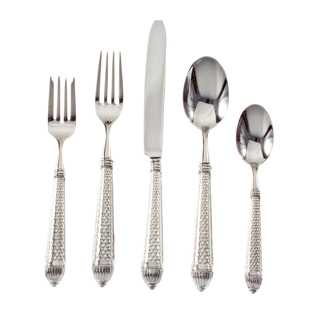 Raffaello Mirrored 18/10 Stainless Steel 5 Piece Flatware Set, Service for 1 Ricci Argentieri 18/10 Stainless Steel, Mirrored, Mirrored Stainless, Raffaello, Ricci Flatware, Ricci Flatware Pattern, Ricci Raffaello, Silverware, Stainless, Stainless Steel, Stainless Steel Flatware, Utensils