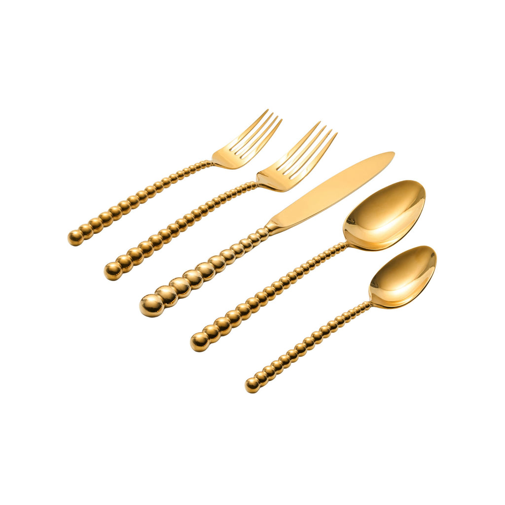 Rondure Mirrored Gold 18/10 Stainless Steel 20 Piece Flatware Set, Service For 4 Ricci Argentieri 18/10 Stainless Steel, Gold Flatware, Mirrored, Mirrored Stainless, Ricci Flatware, Ricci Flatware Pattern, Ricci Rondure, Rondure, Silverware, Stainless, Stainless Steel, Stainless Steel Flatware, Utensils