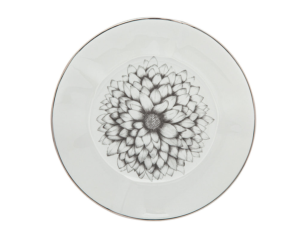 Dahlia Porcelain Salad Plate, Set of 4 Ricci Argentieri Dahlia, Floral, Flower, Porcelain, Ricci Dahlia