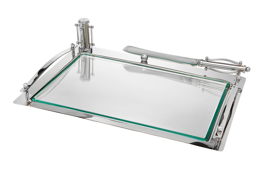 Nickel Plate Challah Board Set Ricci Argentieri 