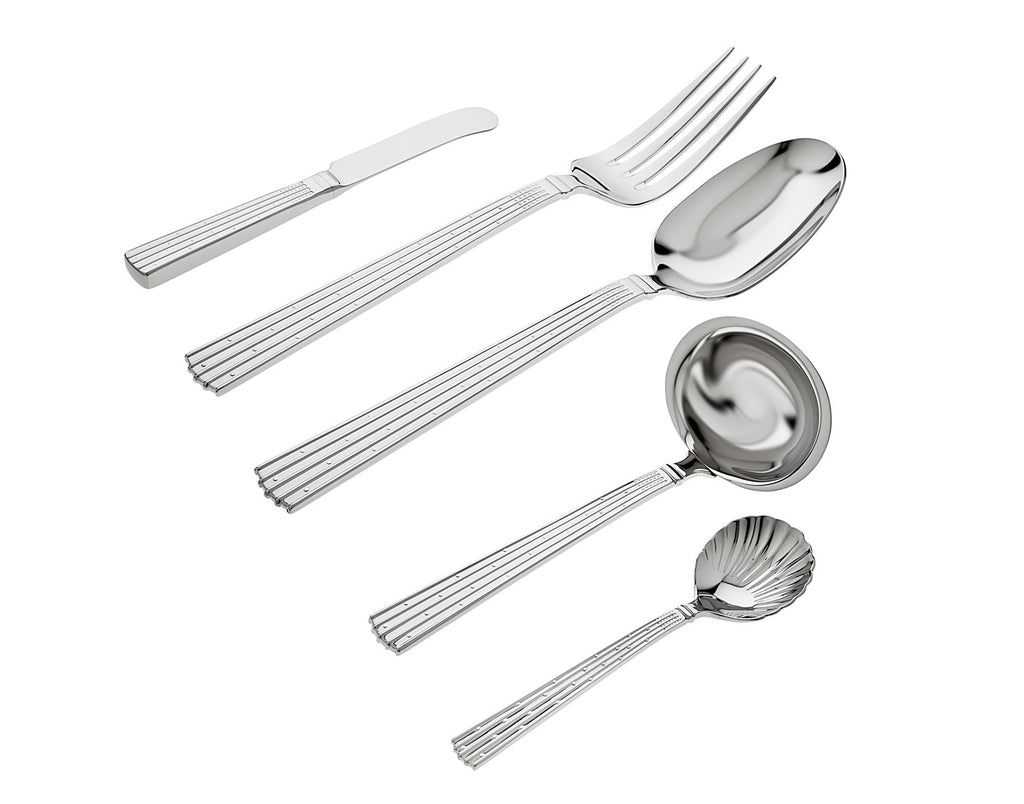 Spumante Mirrored 18/10 Stainless Steel 5 Piece Hostess Set Ricci Argentieri 18/10 Stainless Steel, 5 Piece Hostess Set, Hostess Set, Mirrored, Mirrored Flatware Set, Mirrored Stainless, Ricci Flatware, Ricci Flatware Pattern, Ricci Spumante, Silverware, Spumante, Stainless, Stainless Steel, Stainless Steel Flatware, Utensils